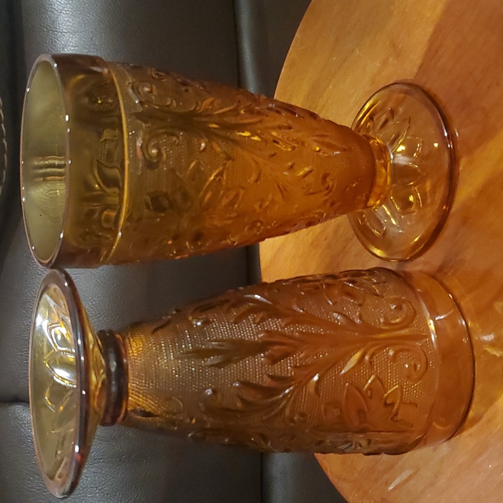 2 Tiara amber tumblers